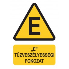 Figyelmeztető jelzések - "E" tűzveszélyességi fokozat